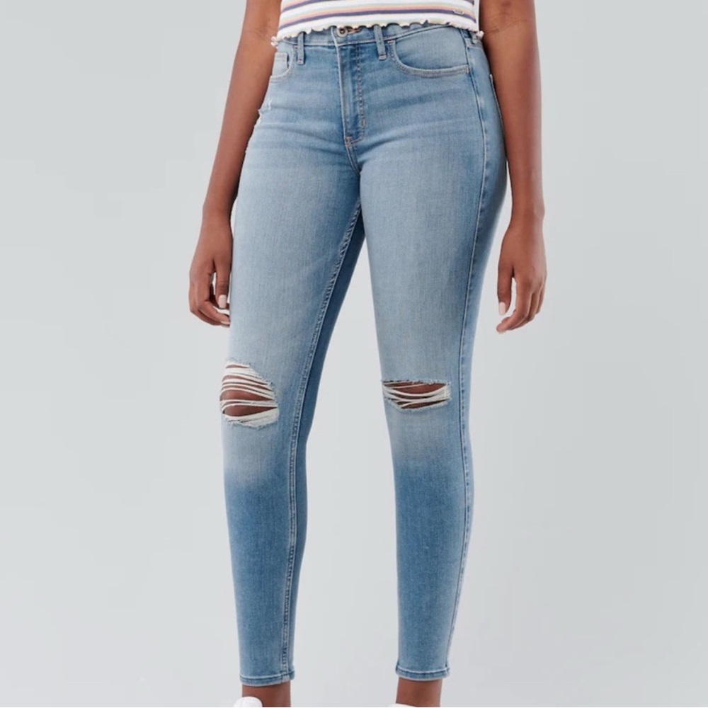 Hollister high rise super skinny ripped jeans